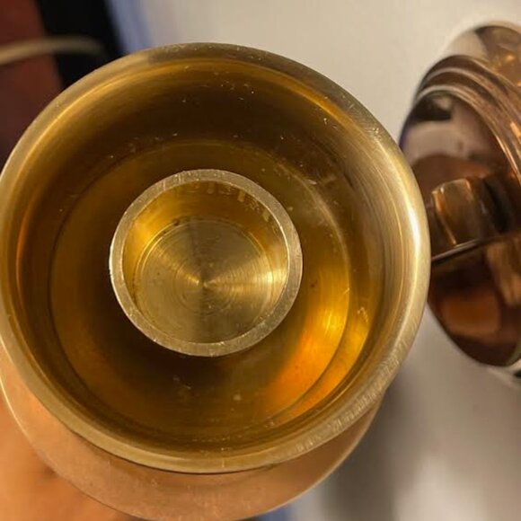 Pair of Vintage Gold Brass Wall Sconce  Candle Holder, Taper Candle Wall Decor - Picture 9 of 14